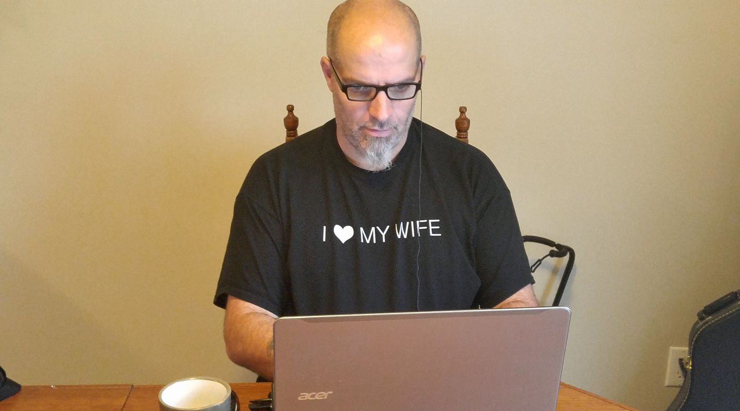 man beginning again on his computer